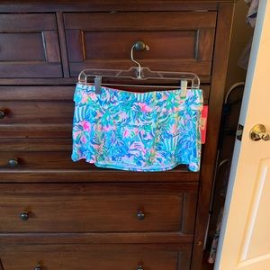 Lilly Pulitzer Calah skirt swim bottom. Blue Ibiza Cabana Cocktail. Size 6. NWTs